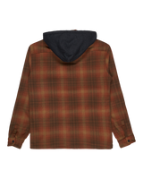 The Billabong Mens Furnace Flannel Hoodie Shirt in Dark Cedar
