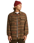 The Billabong Mens Offshore Jacquard Flannel Shirt in Dark Cedar