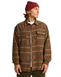 The Billabong Mens Offshore Jacquard Flannel Shirt in Dark Cedar