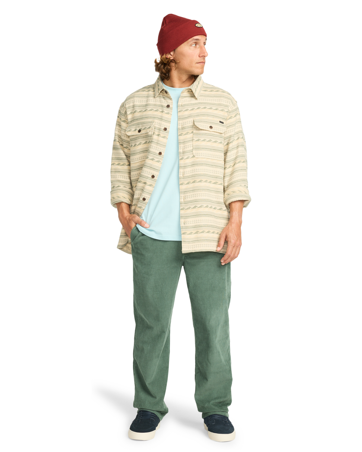 The Billabong Mens Offshore Jacquard Flannel Shirt in Hunter