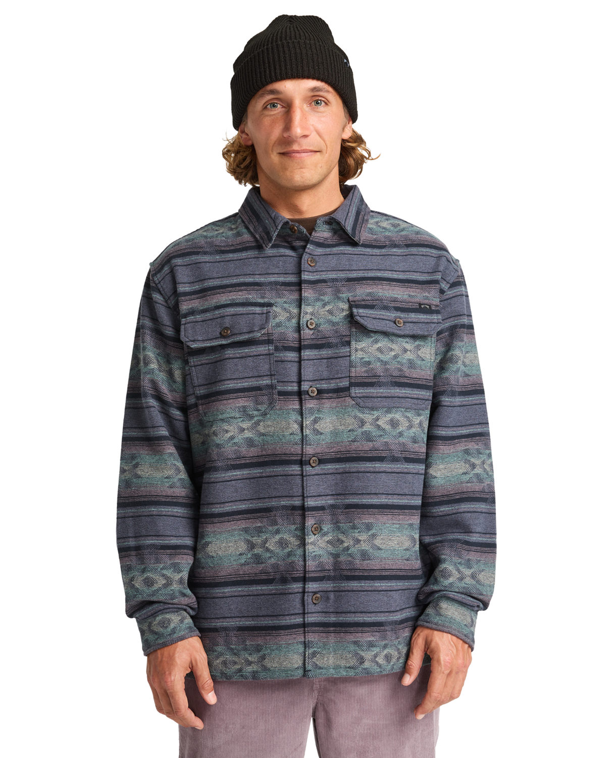 The Billabong Mens Offshore Jacquard Flannel Shirt in Ombre Blue