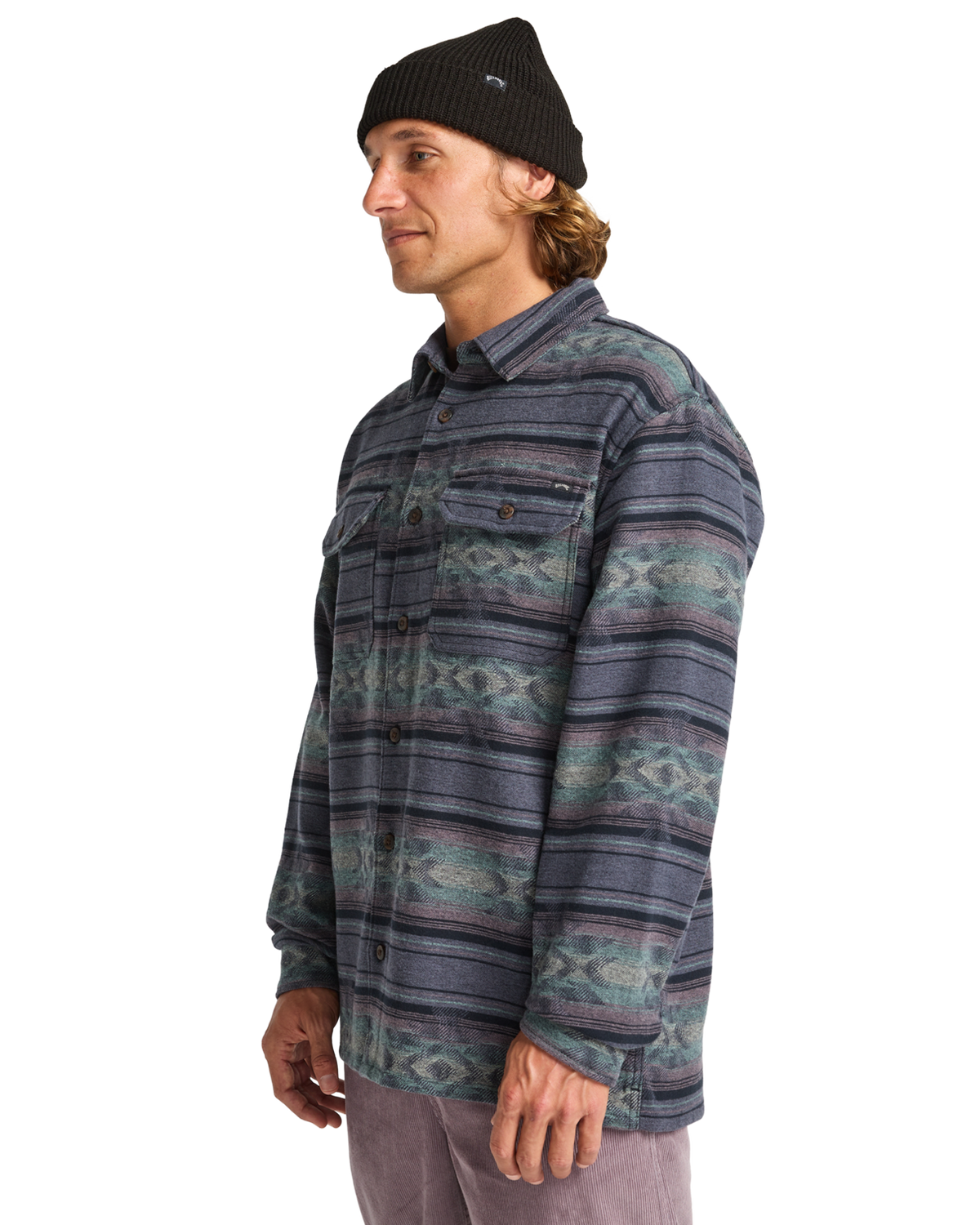 The Billabong Mens Offshore Jacquard Flannel Shirt in Ombre Blue