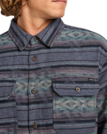 The Billabong Mens Offshore Jacquard Flannel Shirt in Ombre Blue