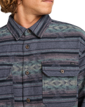 The Billabong Mens Offshore Jacquard Flannel Shirt in Ombre Blue
