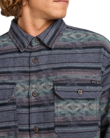 The Billabong Mens Offshore Jacquard Flannel Shirt in Ombre Blue