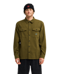 The Billabong Mens Del Mar Flannel Shirt in Winter Moss