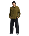 The Billabong Mens Del Mar Flannel Shirt in Winter Moss