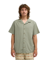 The Billabong Mens Vacay Linen Shirt in Moss Green