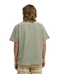 The Billabong Mens Vacay Linen Shirt in Moss Green