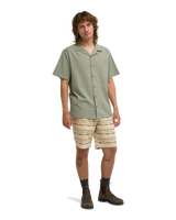 The Billabong Mens Vacay Linen Shirt in Moss Green
