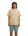 The Billabong Mens Vacay Linen Shirt in Castle Rock