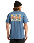 The Billabong Mens Crayon Wave T-Shirt in Slate Blue
