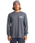 The Billabong Mens Diamond Vision Long Sleeve T-Shirt in Ombre Blue