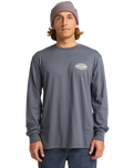 The Billabong Mens Diamond Vision Long Sleeve T-Shirt in Ombre Blue