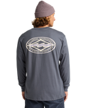 The Billabong Mens Diamond Vision Long Sleeve T-Shirt in Ombre Blue