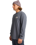 The Billabong Mens Diamond Vision Long Sleeve T-Shirt in Ombre Blue
