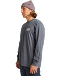 The Billabong Mens Diamond Vision Long Sleeve T-Shirt in Ombre Blue