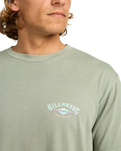 The Billabong Mens Arch Wave Wash T-Shirt in Grey Green