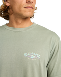 The Billabong Mens Arch Wave Wash T-Shirt in Grey Green