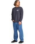 The Billabong Mens The Bay Long Sleeve T-Shirt in Dark Navy