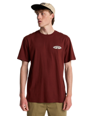 The Billabong Mens Orbit Arch T-Shirt in Burnt Red