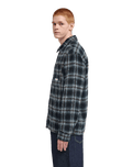 The Element Mens Fuzzy Check Jacket in Brushed Plaid Dark Slate