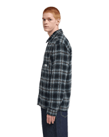 The Element Mens Fuzzy Check Jacket in Brushed Plaid Dark Slate