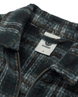 The Element Mens Fuzzy Check Jacket in Brushed Plaid Dark Slate