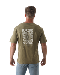 The Salt Water Seeker Mens Kaleidoscope T-Shirt in Faded Khaki