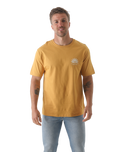 The Salt Water Seeker Mens Kaleidoscope T-Shirt in Faded Mustard