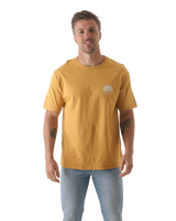 The Salt Water Seeker Mens Kaleidoscope T-Shirt in Faded Mustard