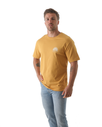 The Salt Water Seeker Mens Kaleidoscope T-Shirt in Faded Mustard