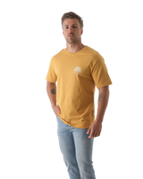 The Salt Water Seeker Mens Kaleidoscope T-Shirt in Faded Mustard