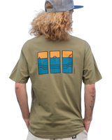 The Salt Water Seeker Mens Trio T-Shirt in Faded Khaki
