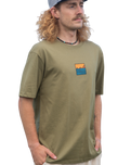 The Salt Water Seeker Mens Trio T-Shirt in Faded Khaki