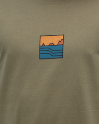 The Salt Water Seeker Mens Trio T-Shirt in Faded Khaki