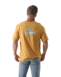 The Salt Water Seeker Mens Map 3.0 T-Shirt in Faded Mustard