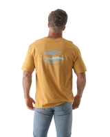 The Salt Water Seeker Mens Map 3.0 T-Shirt in Faded Mustard