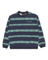 The Quiksilver Boys Boys Take Us Back Sweatshirt in Crown Blue & Heritage Stripe