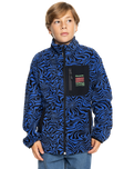 The Quiksilver Boys Boys Ice Fields Full Zip Fleece Jacket in Nebulas Blue