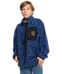 The Quiksilver Boys Boys Ice Fields Full Zip Fleece Jacket in Nebulas Blue