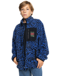 The Quiksilver Boys Boys Ice Fields Full Zip Fleece Jacket in Nebulas Blue