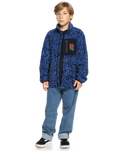The Quiksilver Boys Boys Ice Fields Full Zip Fleece Jacket in Nebulas Blue