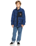 The Quiksilver Boys Boys Ice Fields Full Zip Fleece Jacket in Nebulas Blue
