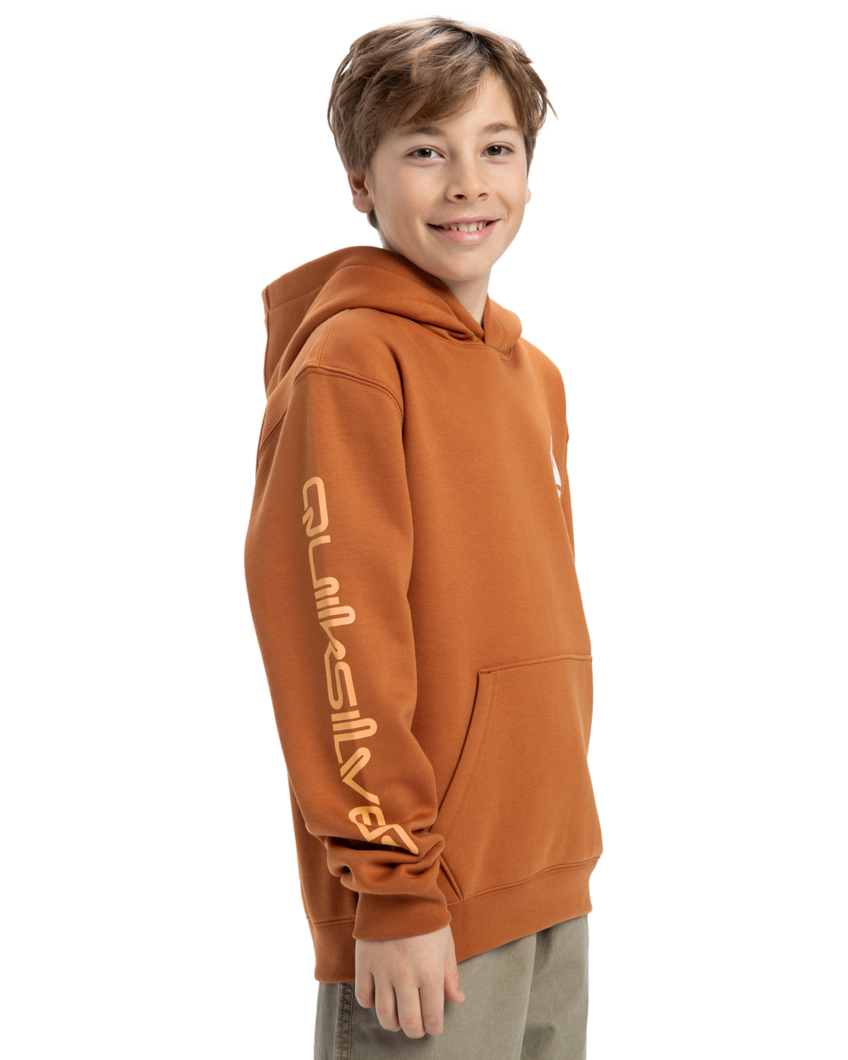 The Quiksilver Boys Boys Omni Logo Hoodie in Bran