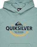The Quiksilver Boys Boys Typed Out Hoodie in Aquifer