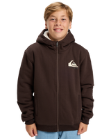 The Quiksilver Boys Boys Sherpa Zip Fleece Jacket in Chocolate Brown