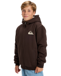 The Quiksilver Boys Boys Sherpa Zip Fleece Jacket in Chocolate Brown