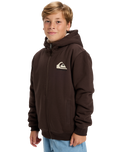 The Quiksilver Boys Boys Sherpa Zip Fleece Jacket in Chocolate Brown