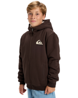 The Quiksilver Boys Boys Sherpa Zip Fleece Jacket in Chocolate Brown